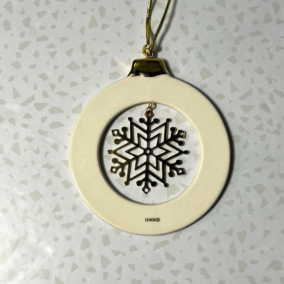 Lenox Porcelain Ornament with Metal Snowflake - Picture 3 of 10